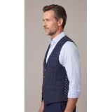 Life Style Butiken Ανδρικό Γιλέκο Καρό LS143567 NAVY Με Καφέ Διχρωμίες 2