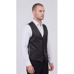 Life Style Butiken Ανδρικό Γιλέκο Καρό Με Αλυσίδα LS1976 BLACK Ανδρικά