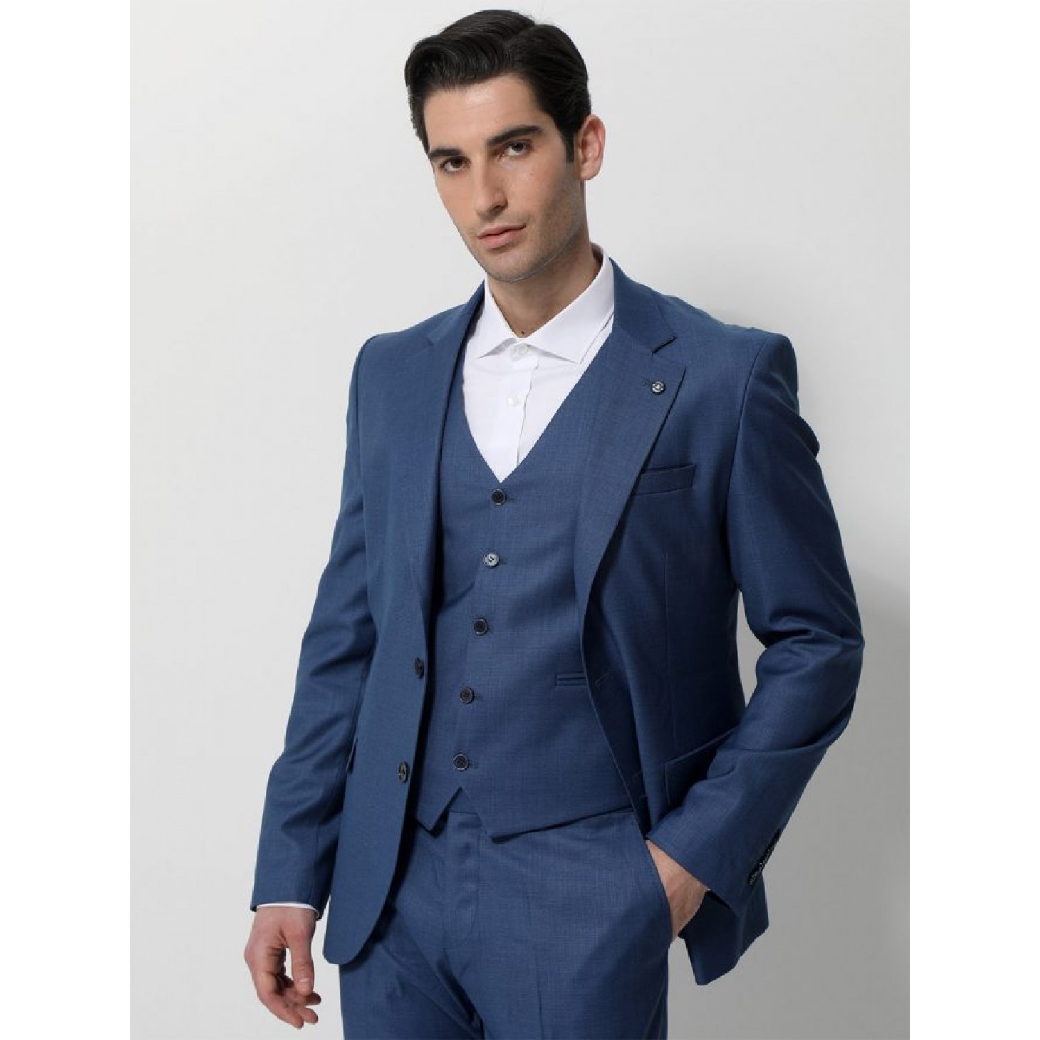 TRESOR Κοστούμι Με Γιλέκο ROMA 1698 Μπλε