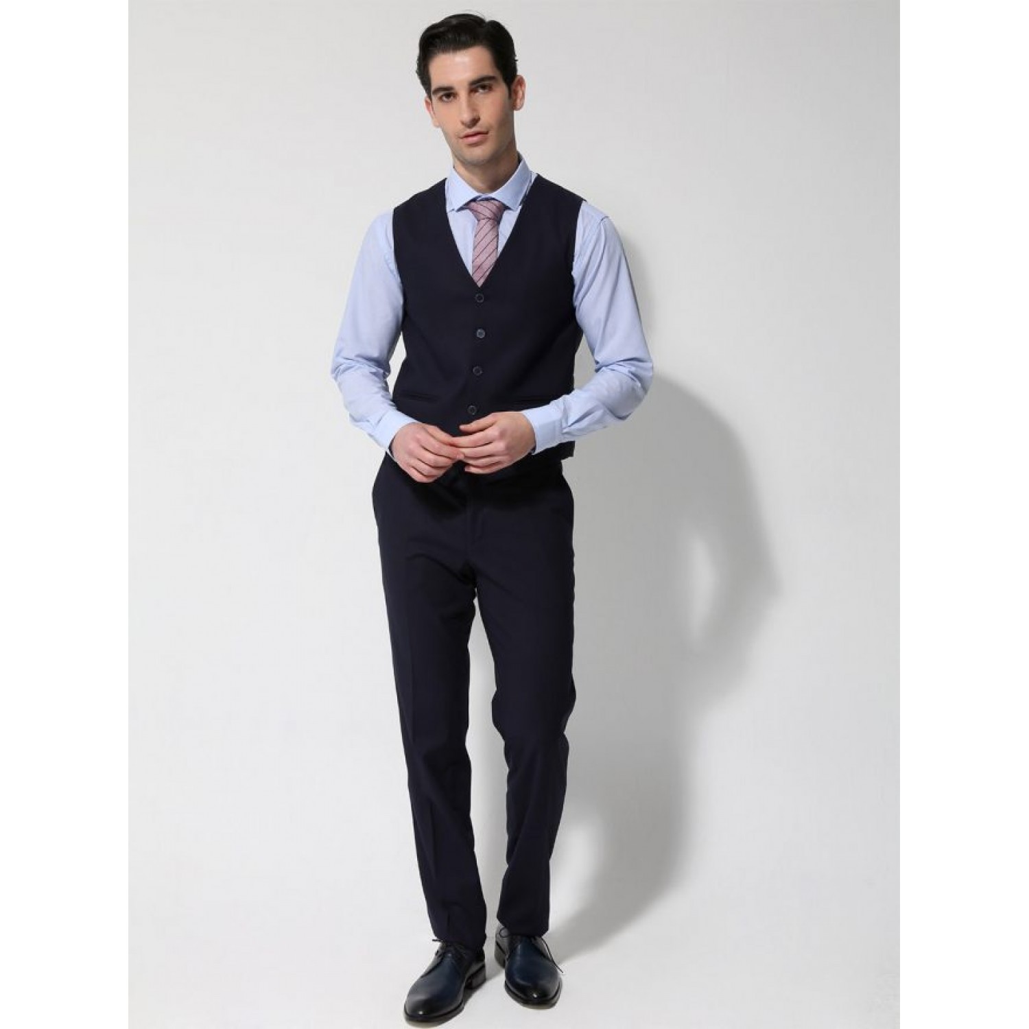 TRESOR Κοστούμι Με Γιλέκο ITALO 1699 Navy