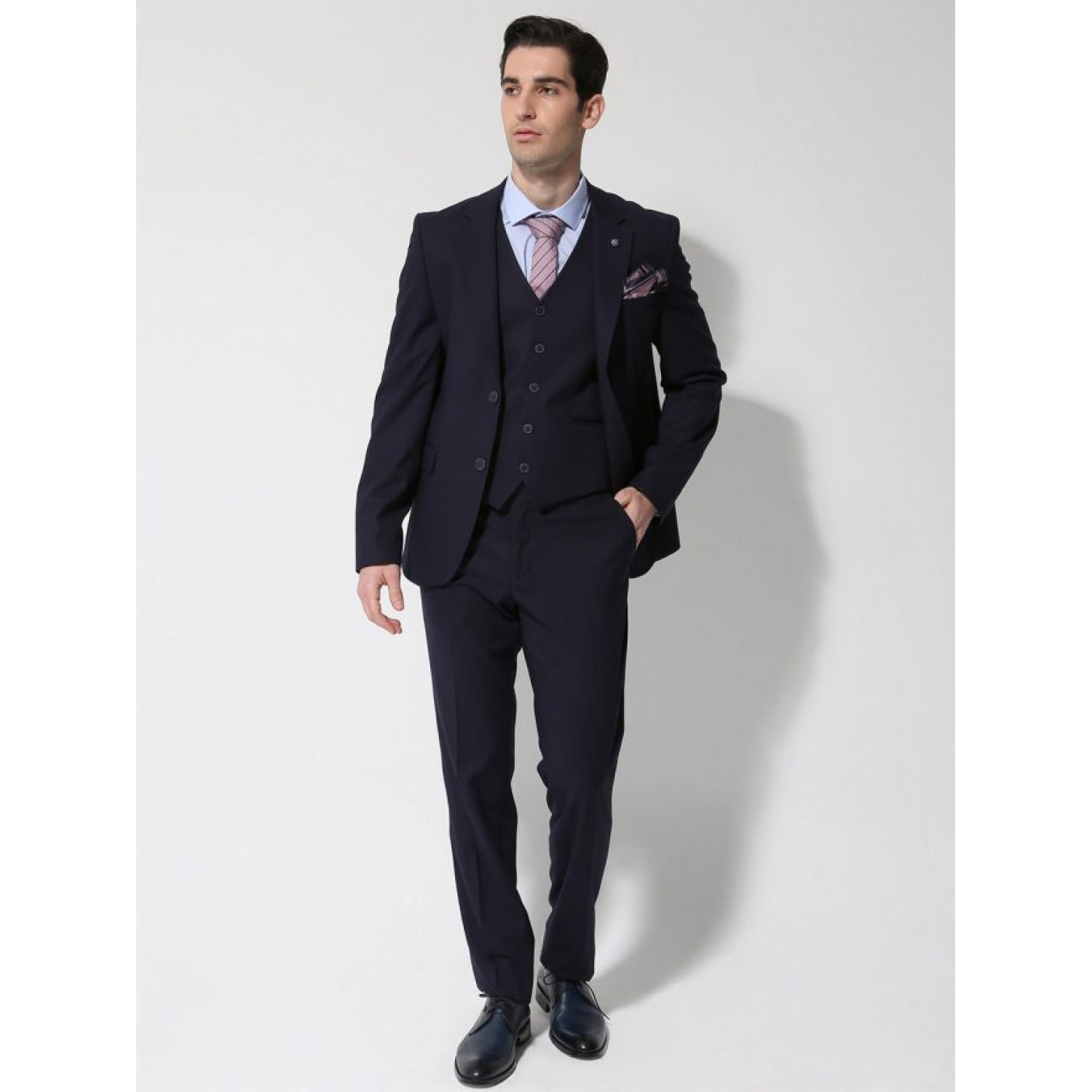 TRESOR Κοστούμι Με Γιλέκο ITALO 1699 Navy