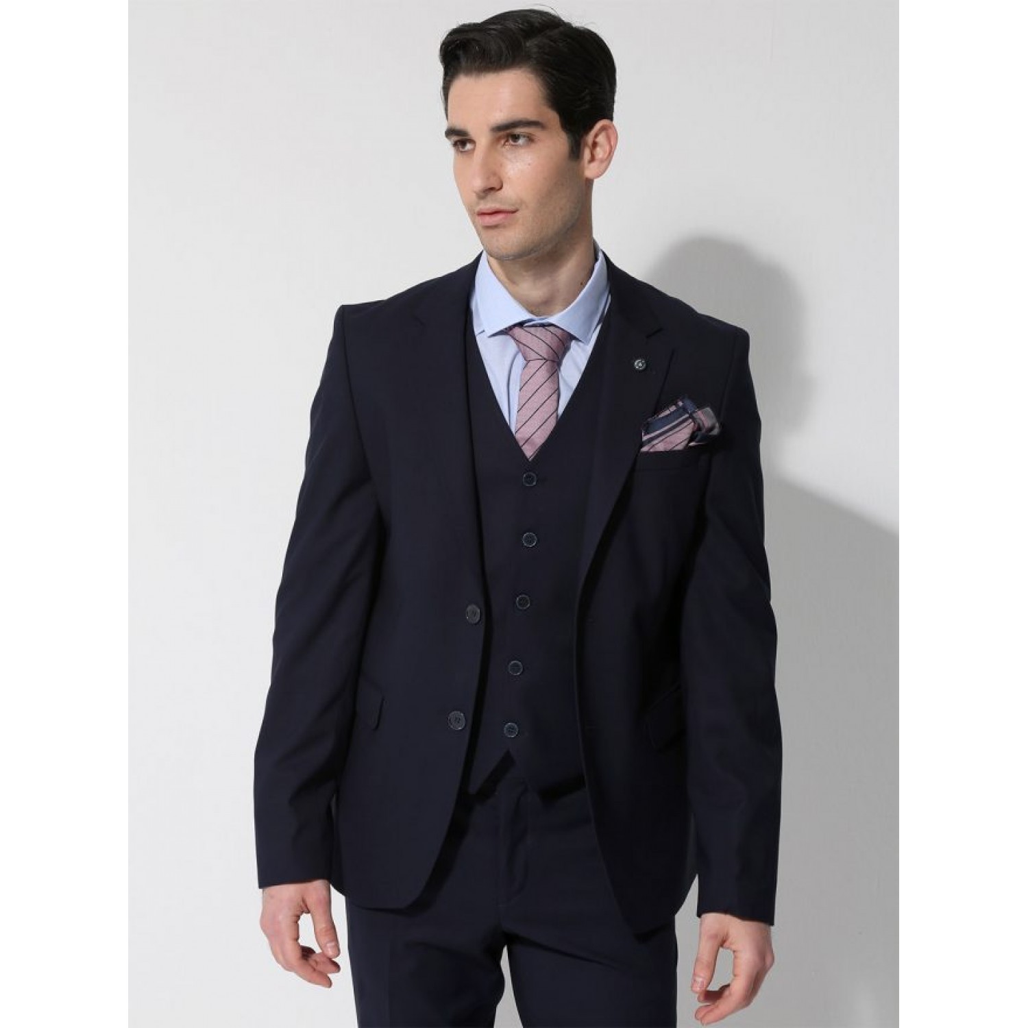 TRESOR Κοστούμι Με Γιλέκο ITALO 1699 Navy