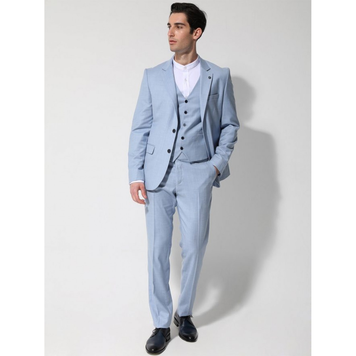 TRESOR Κοστούμι Με Γιλέκο ROMA 1698 Σιελ