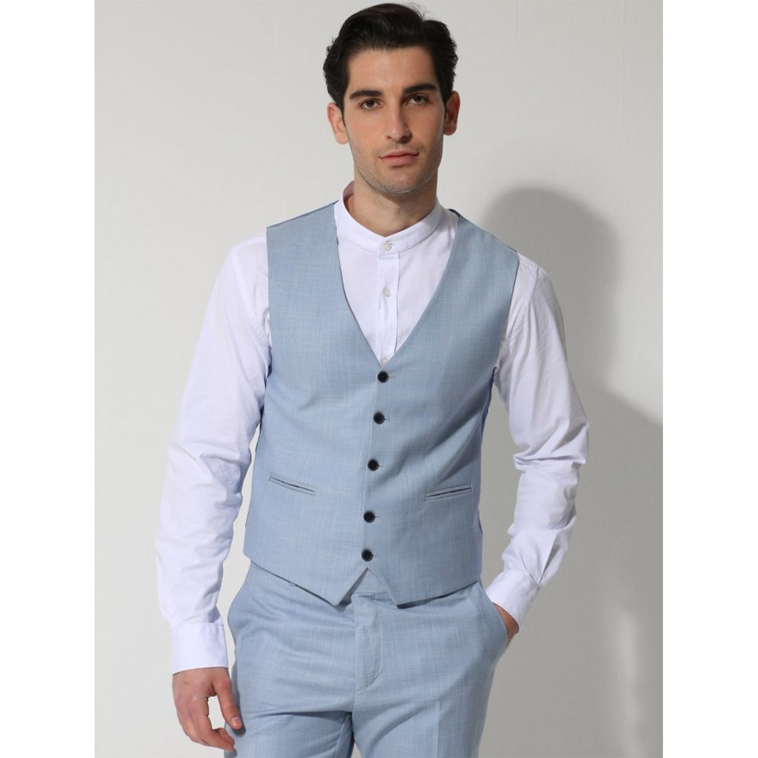 TRESOR Κοστούμι Με Γιλέκο ROMA 1698 Σιελ