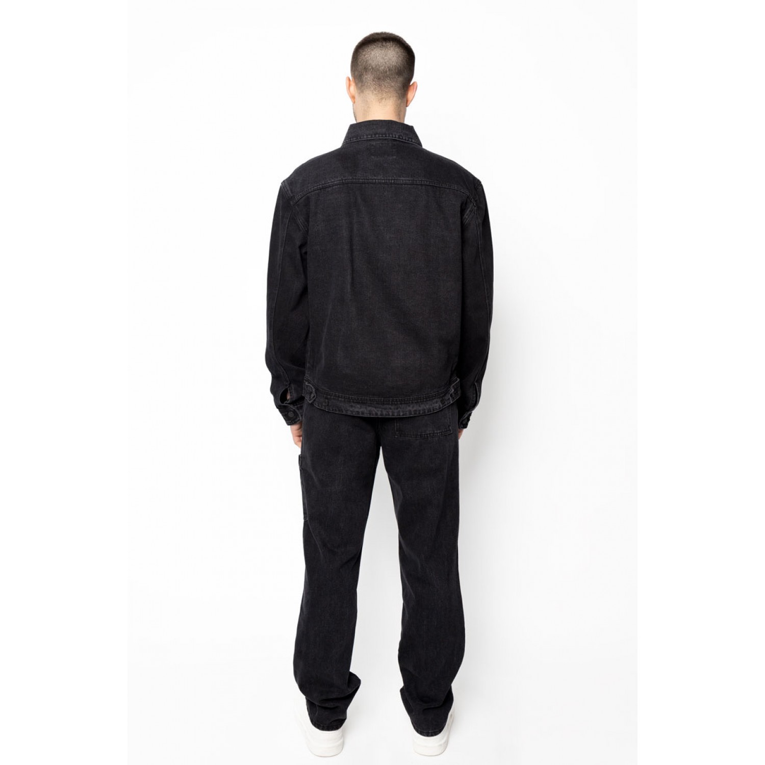 Life Style Butiken Σετ Jean παντελόνι με Jean jacket LS149631 Black