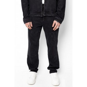 Life Style Butiken Σετ Jean παντελόνι με Jean jacket LS149631 Black