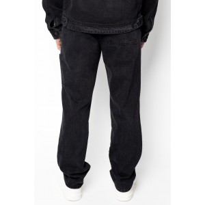 Life Style Butiken Σετ Jean παντελόνι με Jean jacket LS149631 Black