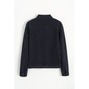 Life Style Butiken Σετ Jean παντελόνι με Jean jacket LS149631 Black