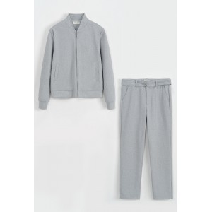 Life Style Butiken Σετ Υφασμάτινο παντελόνι με Jacket LS124M234 Γκρι