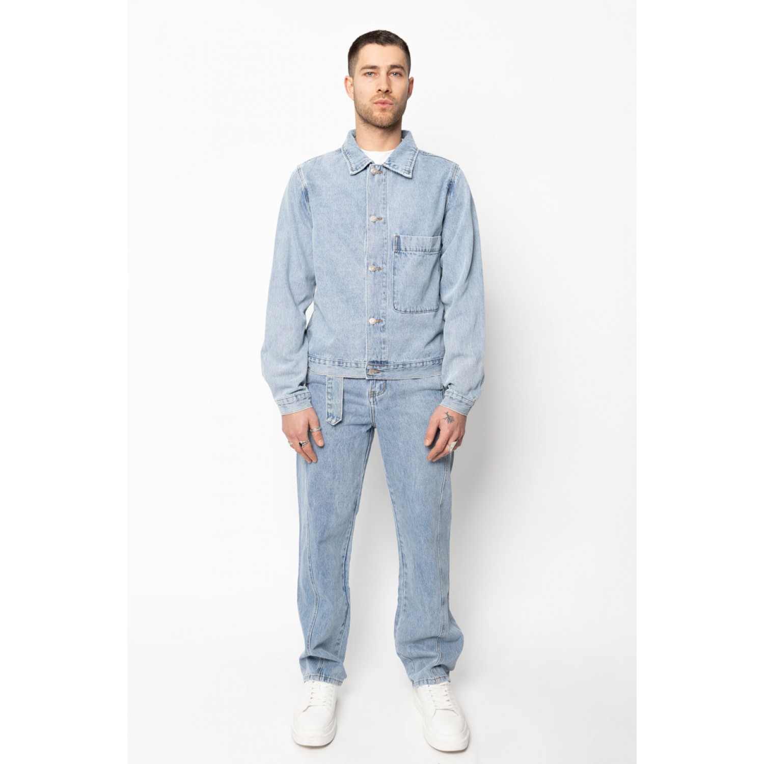 Life Style Butiken Σετ Jean παντελόνι με Jean jacket LS149631 Μπλε