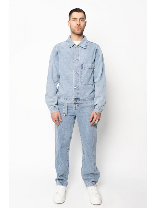 Life Style Butiken Σετ Jean παντελόνι με Jean jacket LS149631 Μπλε