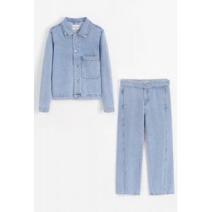 Life Style Butiken Σετ Jean παντελόνι με Jean jacket LS149631 Μπλε