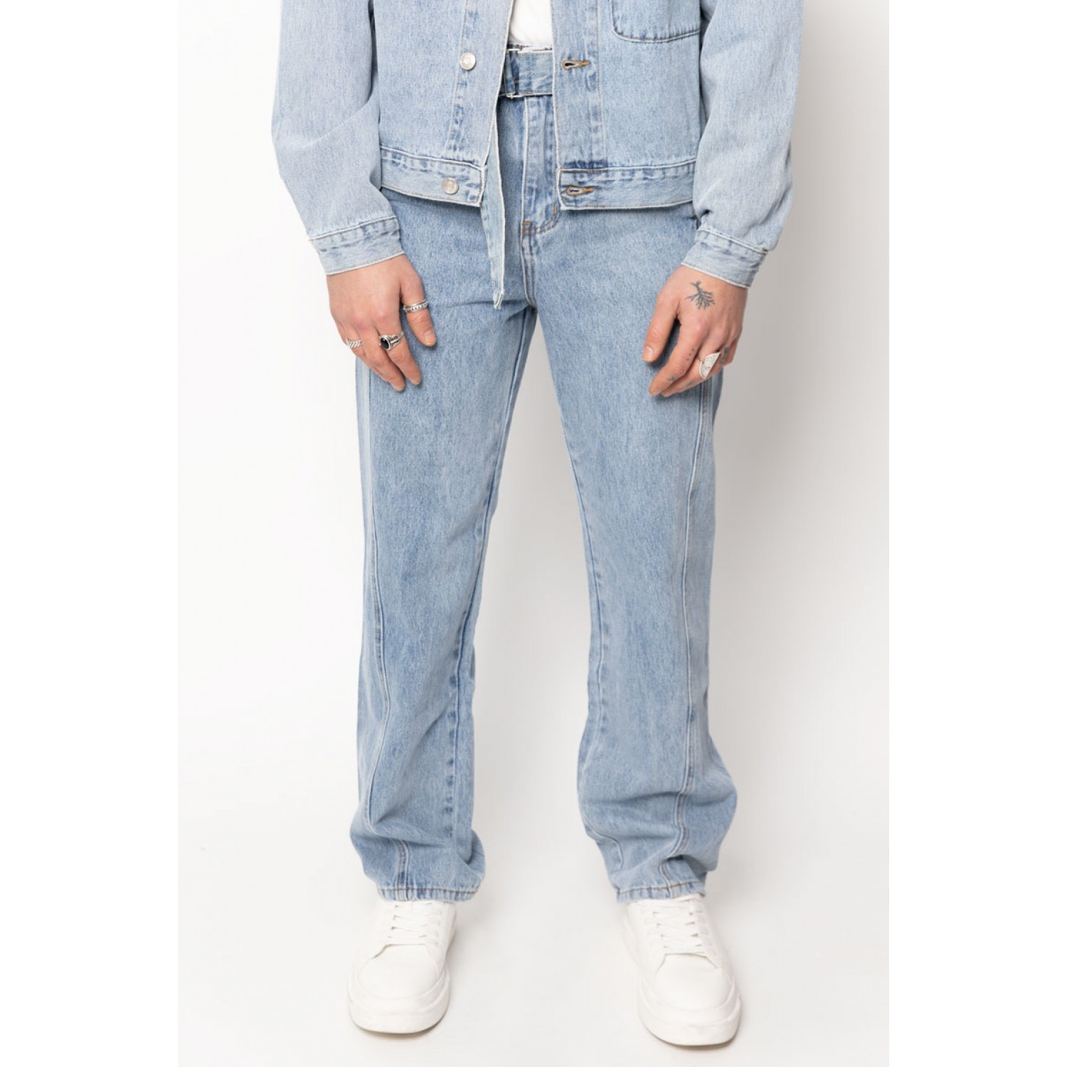 Life Style Butiken Σετ Jean παντελόνι με Jean jacket LS149631 Μπλε