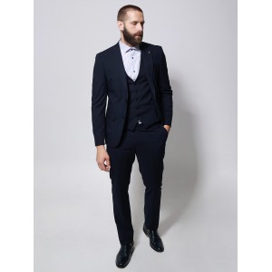 Life Style Butiken Ανδρικό κοστούμι με γιλέκο LS133-1699 Navy