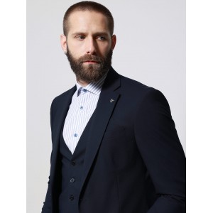 Life Style Butiken Ανδρικό κοστούμι με γιλέκο LS133-1699 Navy