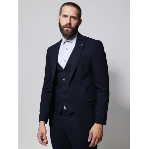 Life Style Butiken Ανδρικό κοστούμι με γιλέκο LS133-1699 Navy