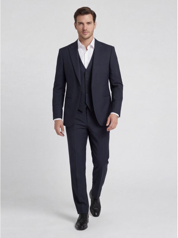 Life Style Butiken Ανδρικό Κοστούμι 3 κομμάτια με γιλέκο LS1145 Navy Blue