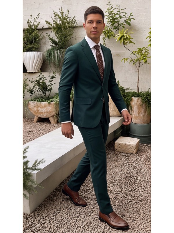 Life Style Butiken Ανδρικό κοστούμι Two-Pieces slim fit LS11020 GREEN
