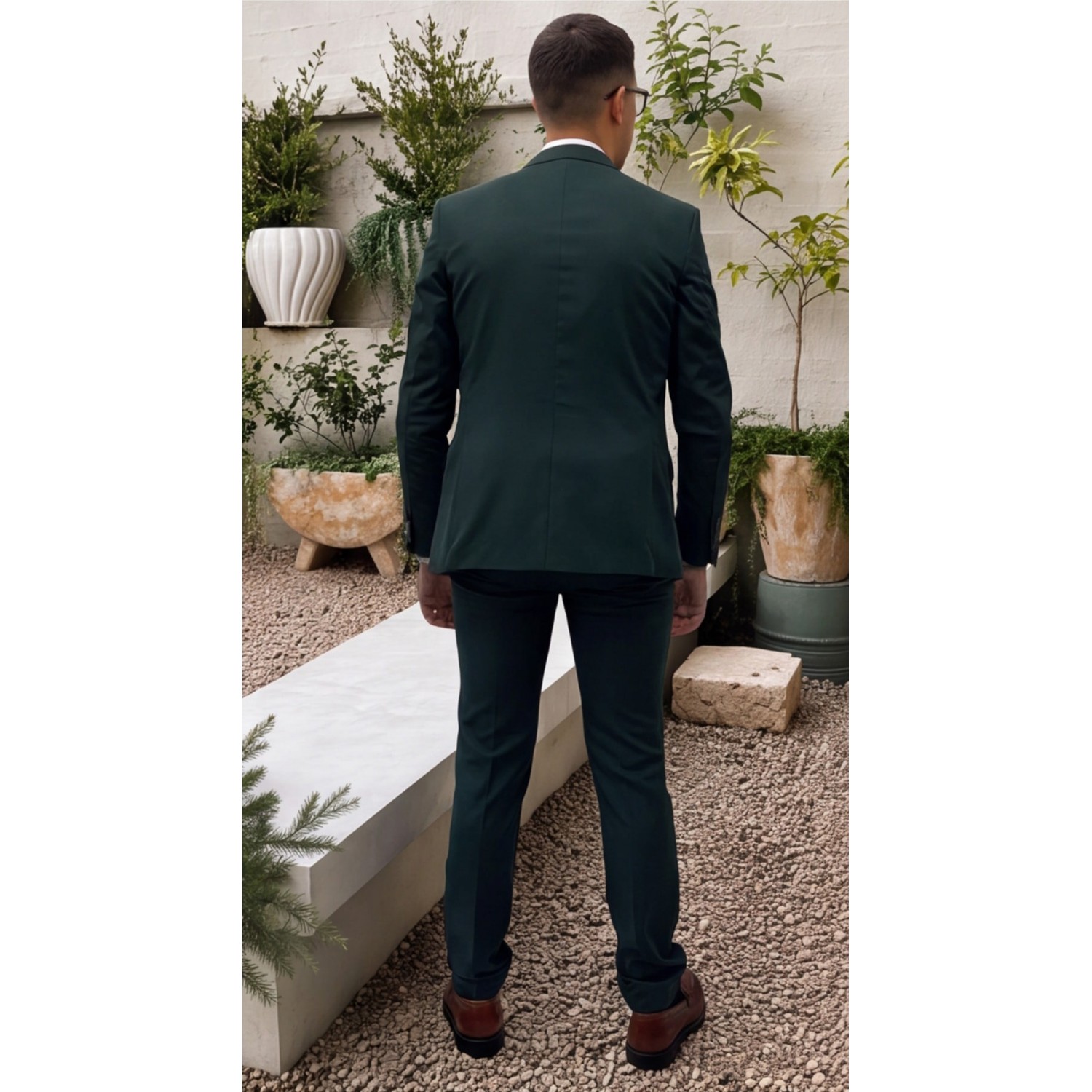 Life Style Butiken Ανδρικό κοστούμι Two-Pieces slim fit LS11020 GREEN Κοστούμια