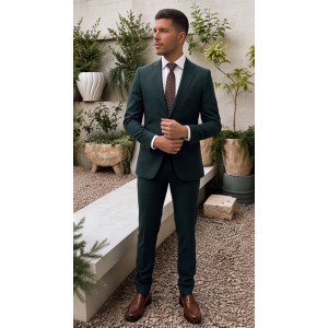 Life Style Butiken Ανδρικό κοστούμι Two-Pieces slim fit LS11020 GREEN Κοστούμια