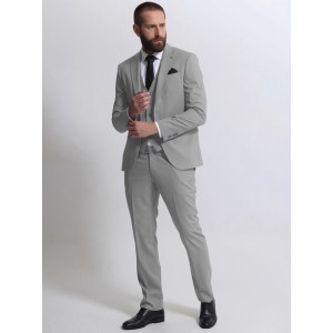 Life Style Butiken Ανδρικό κοστούμι με γιλέκο LS150-2035 Γκρι