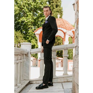 Life Style Butiken Ανδρικό κοστούμι με γιλέκο LS133-1699 Black