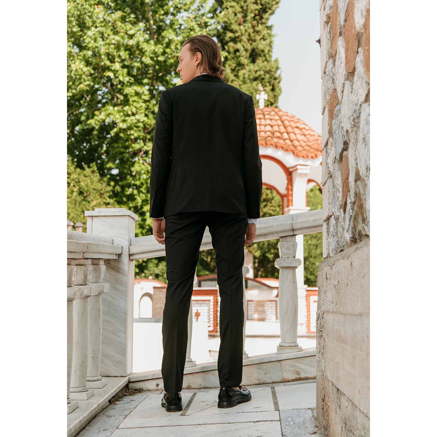 Life Style Butiken Ανδρικό κοστούμι με γιλέκο LS133-1699 Black