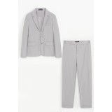Life Style Butiken Ανδρικό Κοστούμι Slim Fit LS1FSX2125124 Γκρι 9