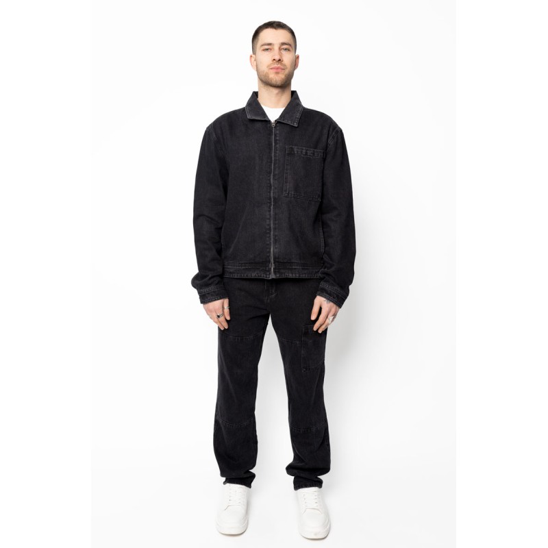 Life Style Butiken Σετ Jean παντελόνι με Jean jacket LS149631 Black Ανδρικά