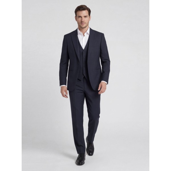 Life Style Butiken Ανδρικό Κοστούμι 3 κομμάτια με γιλέκο LS1145 Navy Blue