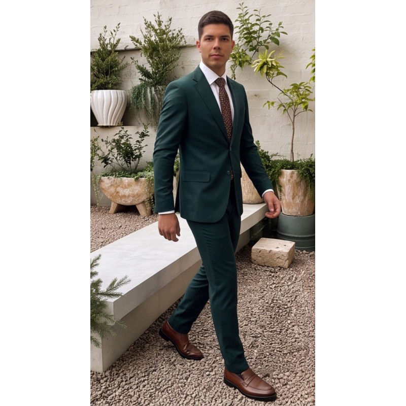 Life Style Butiken Ανδρικό κοστούμι Two-Pieces slim fit LS11020 GREEN Κοστούμια