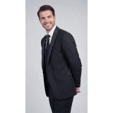 Life Style Butiken Γαμπριάτικο Κοστούμι Three-Pieces Μονόκουμπο Με Σατέν Πέτο LS126700 Μαύρο 3