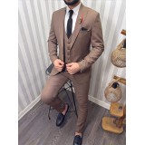 Life Style Butiken Ανδρικό Κοστούμι 3 κομμάτια με γιλέκο Slim Fit LS1801 Brown 1