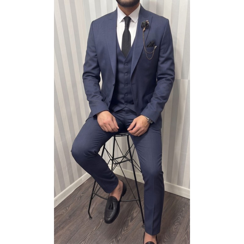 Life Style Butiken Ανδρικό Κοστούμι 3 κομμάτια με γιλέκο Slim Fit LS1801 Raf Ανδρικά