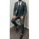 Life Style Butiken Ανδρικό Κοστούμι 3 κομμάτια με γιλέκο Slim Fit LS1801 Green 1