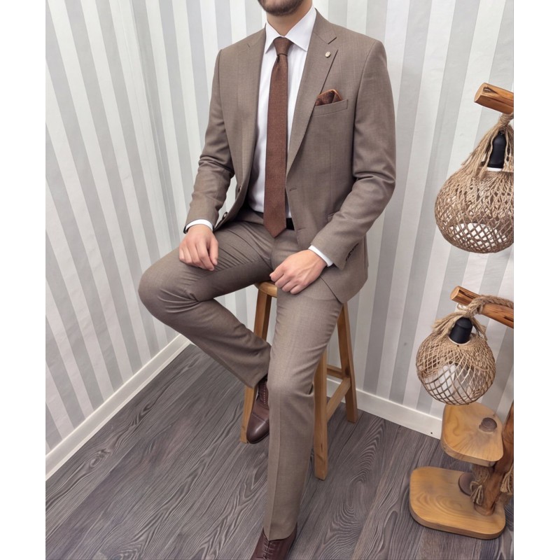 Life Style Butiken Ανδρικό Κοστούμι Regular Fit LS1816 Πούρο Ανδρικά