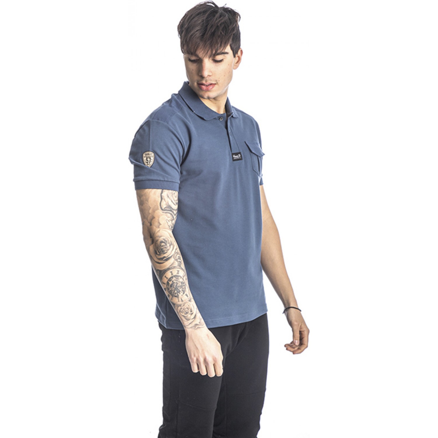 Paco & co 213603 Πόλο μπλούζα με τσεπάκι Μπλε