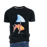 Ανδρική κοντομανικη μπλούζα bad fish REAL BRAND 420 ΜΑΥΡΗ 1