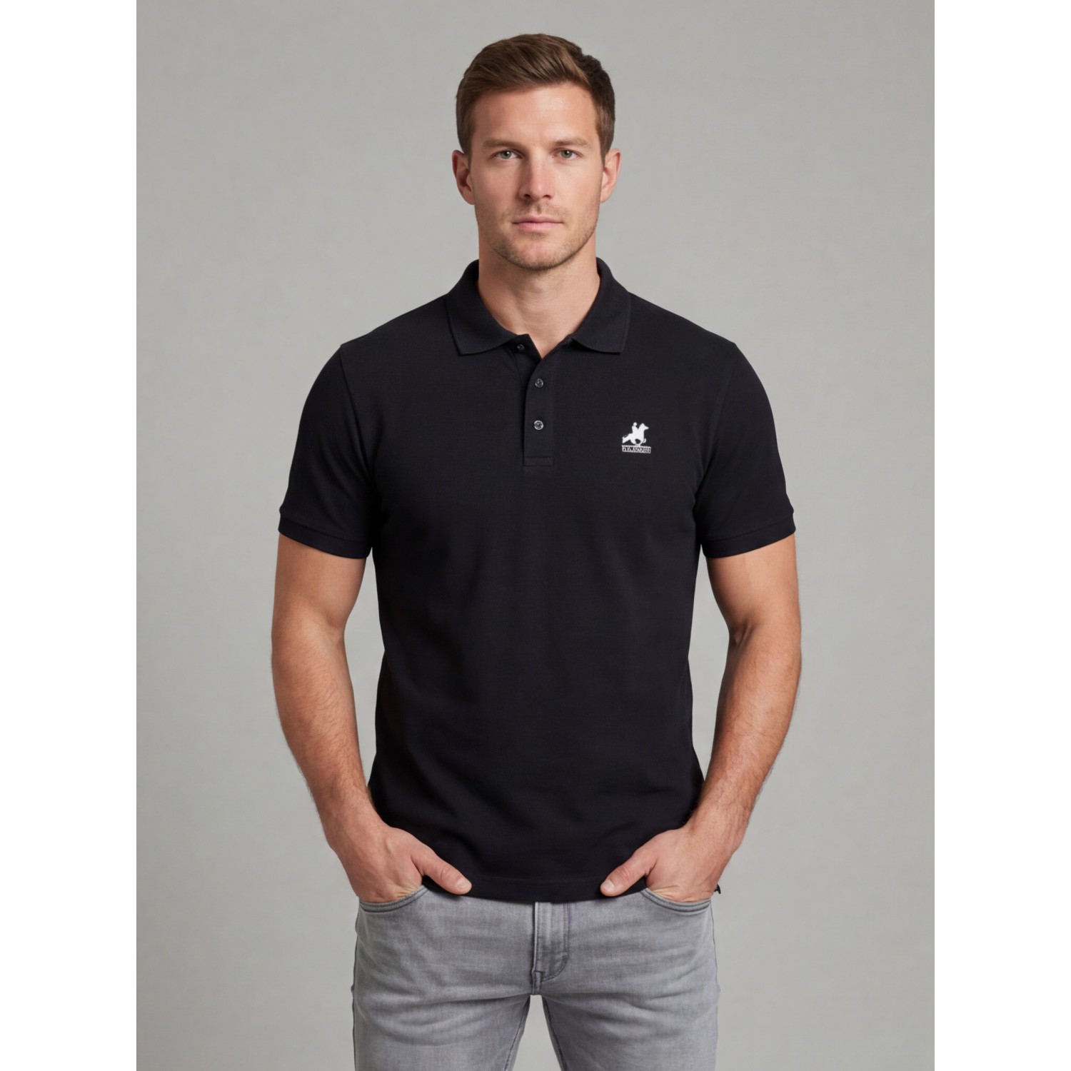 U.S Grand Polo equipment & apparel Ανδρική κοντομάνικη μπλούζα με γιακά AU02658_NE23NERO Black