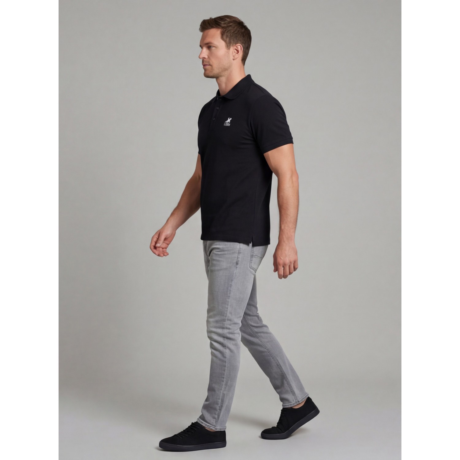 U.S Grand Polo equipment & apparel Ανδρική κοντομάνικη μπλούζα με γιακά AU02658_NE23NERO Black