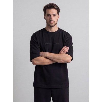 Life Style Butiken Ανδρική κοντομάνικη μπλούζα oversize LS12035 Black