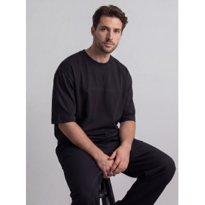 Life Style Butiken Ανδρική κοντομάνικη μπλούζα oversize LS12035 Black