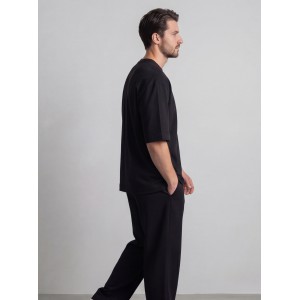 Life Style Butiken Ανδρική κοντομάνικη μπλούζα oversize LS12035 Black