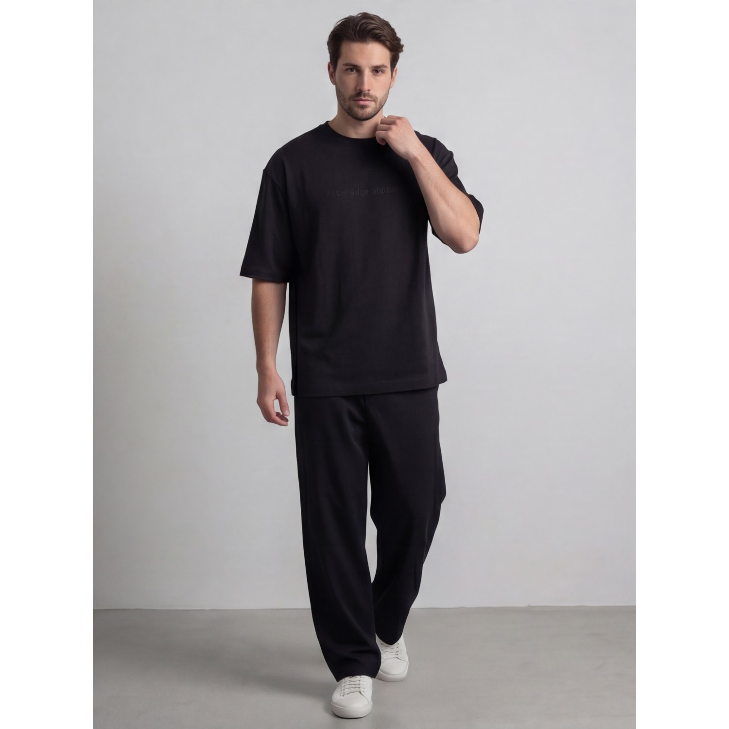 Life Style Butiken Ανδρική κοντομάνικη μπλούζα oversize LS12035 Black