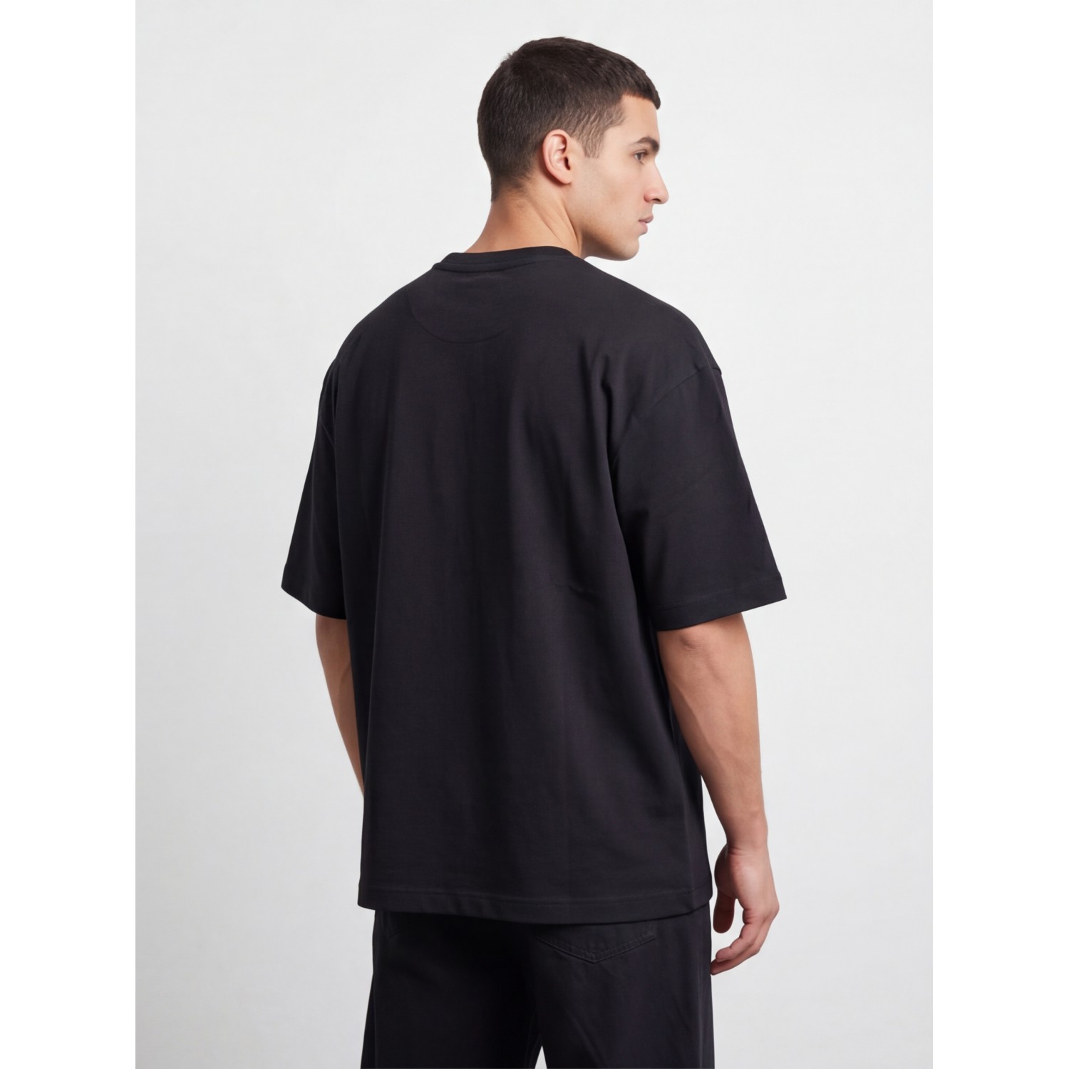 Life Style Butiken Ανδρική κοντομάνικη μπλούζα oversized 280gsm LS1207115 Black