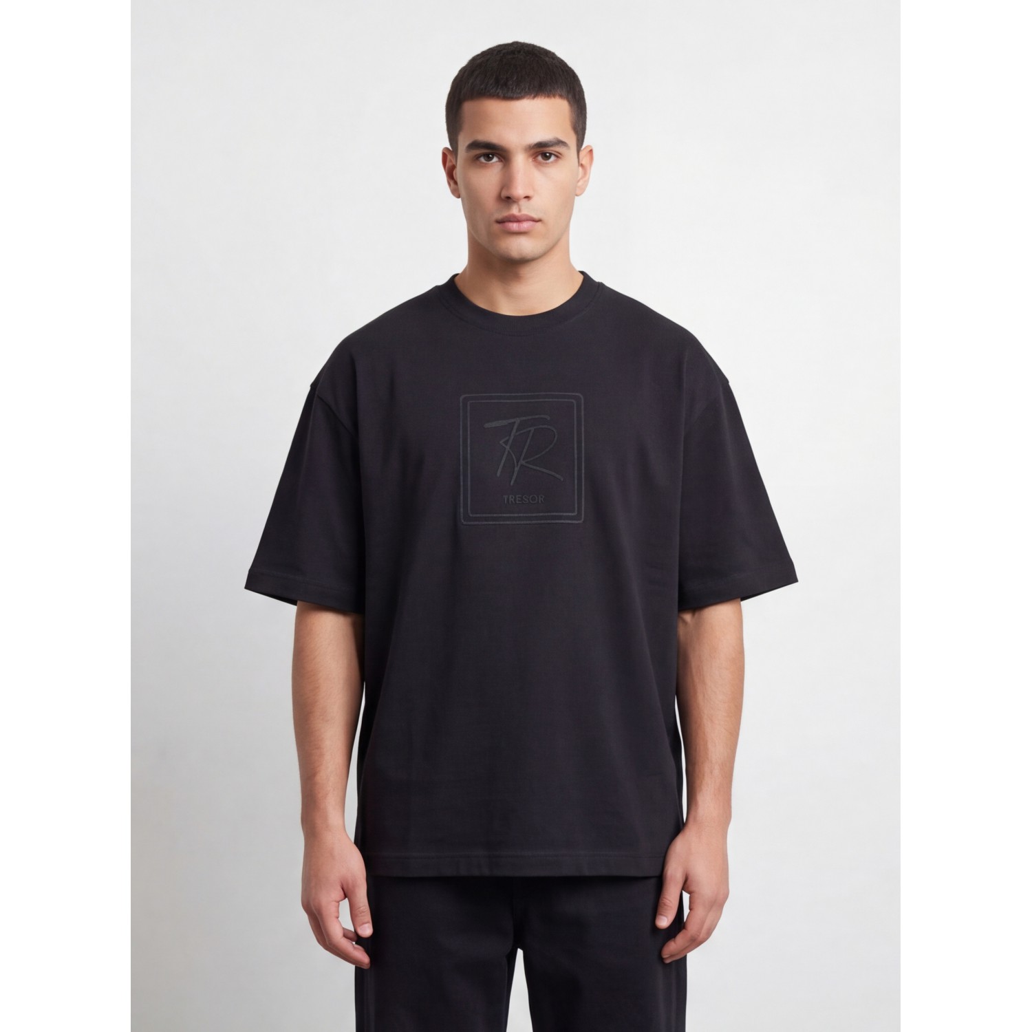 Life Style Butiken Ανδρική κοντομάνικη μπλούζα oversized 280gsm LS1207115 Black