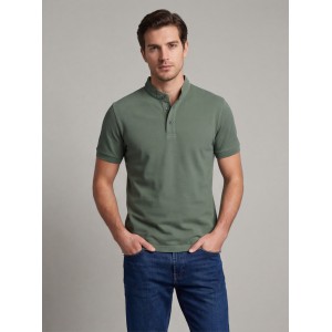 Life Style Butiken Ανδρική κοντομάνικη μπλούζα Polo Mao με κουμπιά LS12431837 Μέντα