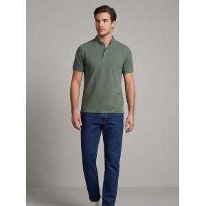 Life Style Butiken Ανδρική κοντομάνικη μπλούζα Polo Mao με κουμπιά LS12431837 Μέντα