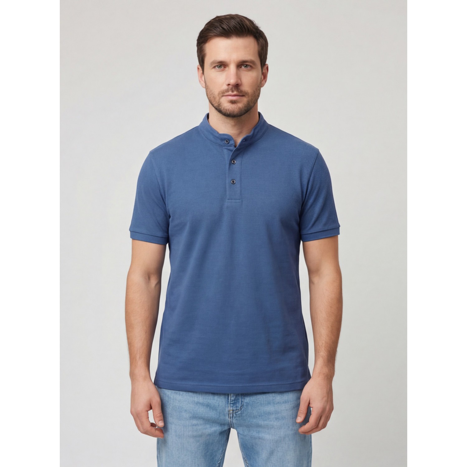 Life Style Butiken Ανδρική κοντομάνικη μπλούζα Polo Mao με κουμπιά LS12431837 Ραφ