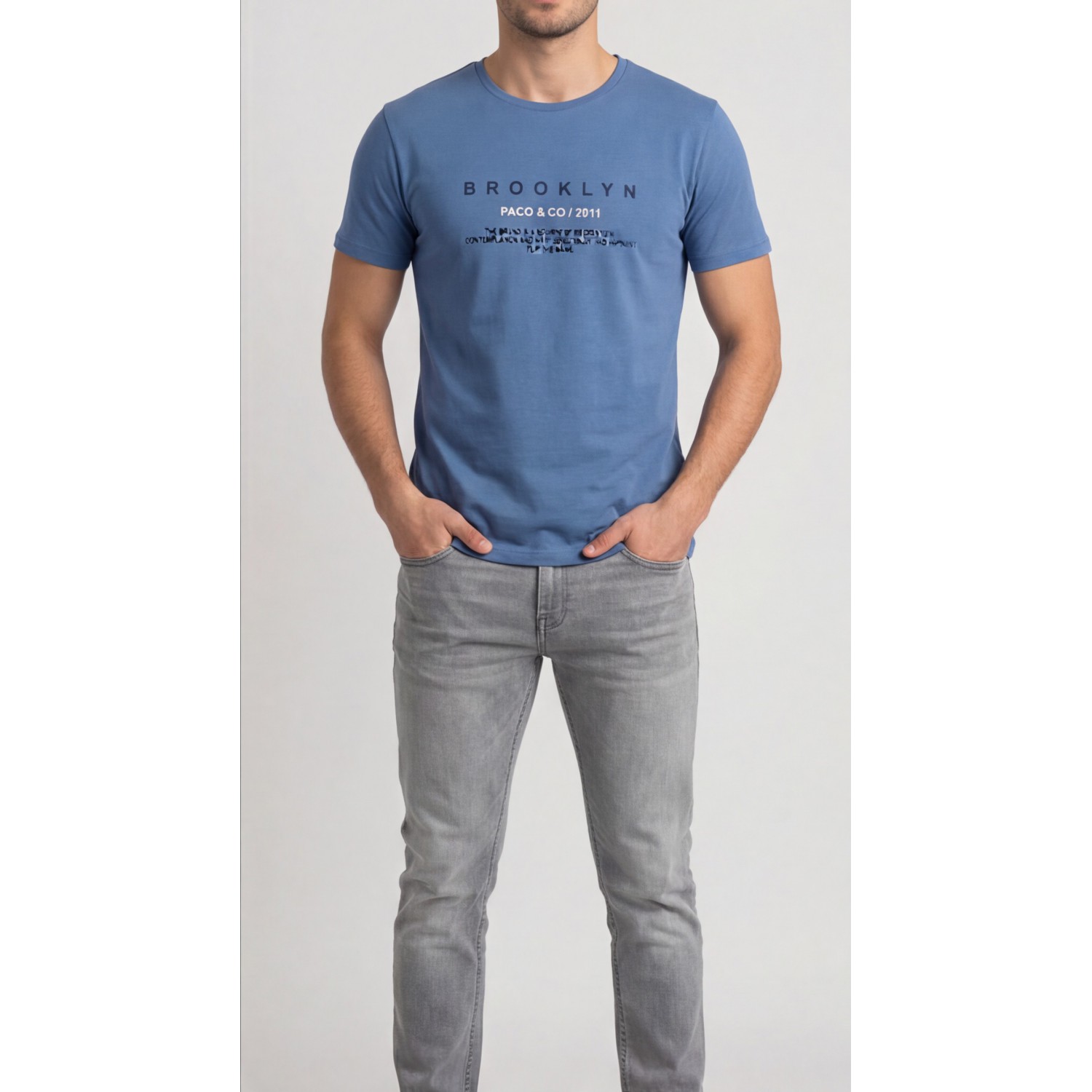 Life Style Butiken Ανδρική κοντομάνικη μπλούζα LS12631005 Ραφ